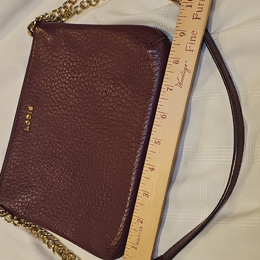 Lodis Deep Plum Convertable Clutch Multi Functional Chain And Leather Strap - Picture 4 of 16